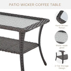 Table basse de patio en rotin