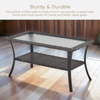 Table basse de patio en rotin