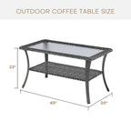 Table basse de patio en rotin