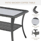 Table basse de patio en rotin