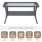 Table basse de patio en rotin