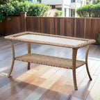 Table basse de patio en rotin