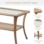 Table basse de patio en rotin