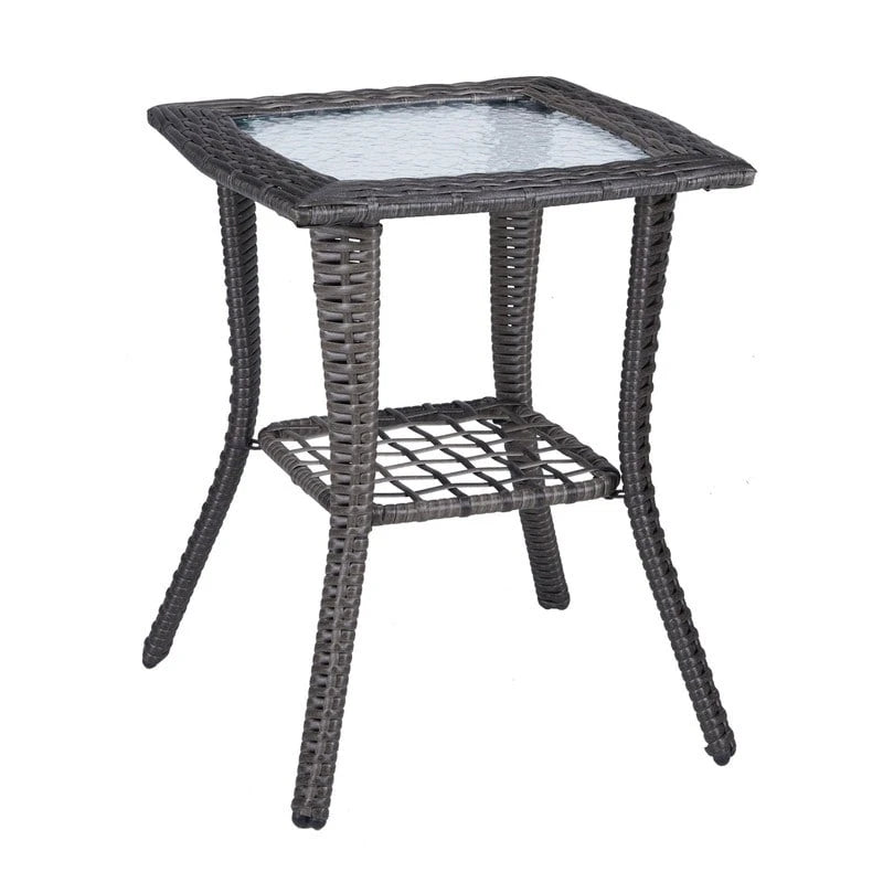 Table d'appoint en osier d'extérieur