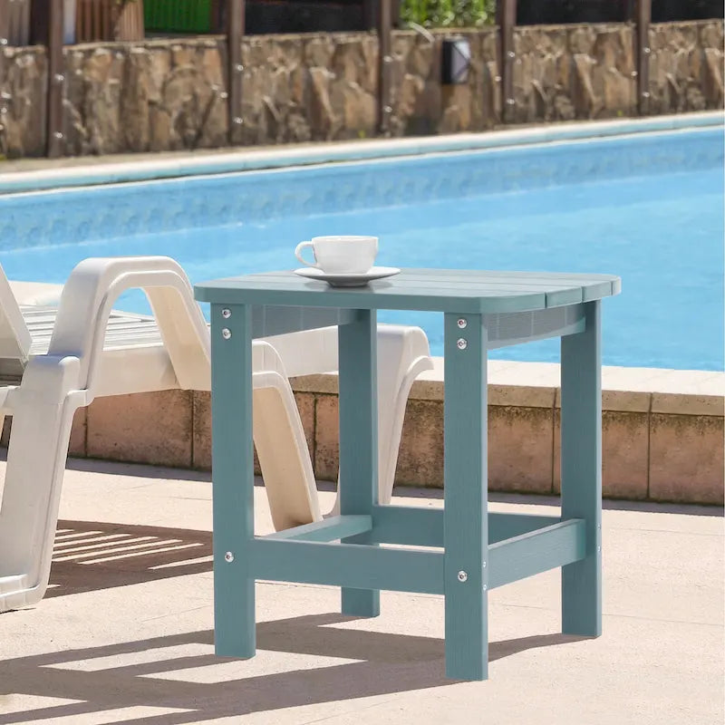 Table d'appoint d'extérieur LIVOOSUN en bois plastique pour terrasse, style Adirondack