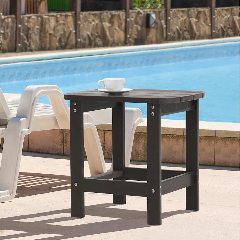 Table d'appoint d'extérieur LIVOOSUN en bois plastique pour terrasse, style Adirondack