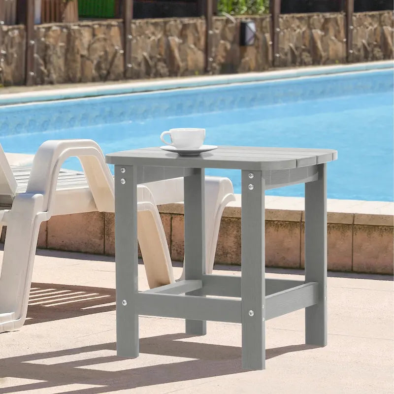 Table d'appoint d'extérieur LIVOOSUN en bois plastique pour terrasse, style Adirondack
