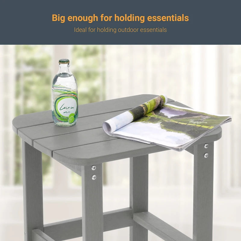 Table d'appoint d'extérieur LIVOOSUN en bois plastique pour terrasse, style Adirondack