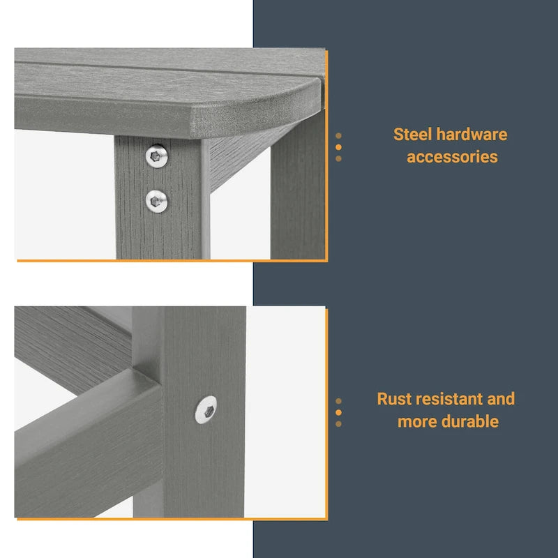 Table d'appoint d'extérieur LIVOOSUN en bois plastique pour terrasse, style Adirondack
