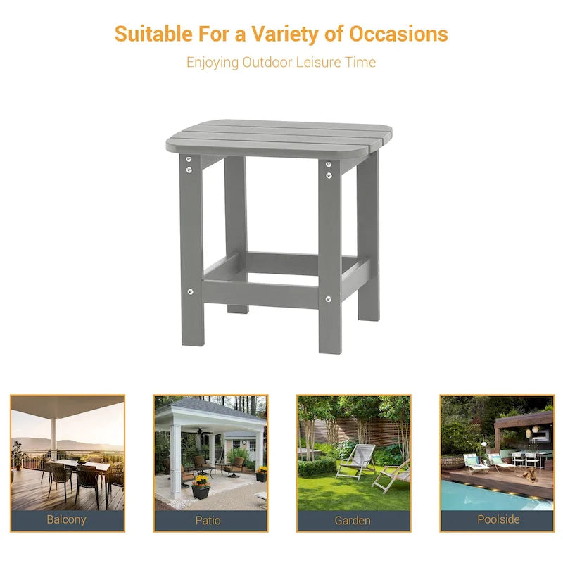 Table d'appoint d'extérieur LIVOOSUN en bois plastique pour terrasse, style Adirondack
