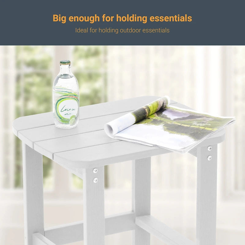 Table d'appoint d'extérieur LIVOOSUN en bois plastique pour terrasse, style Adirondack