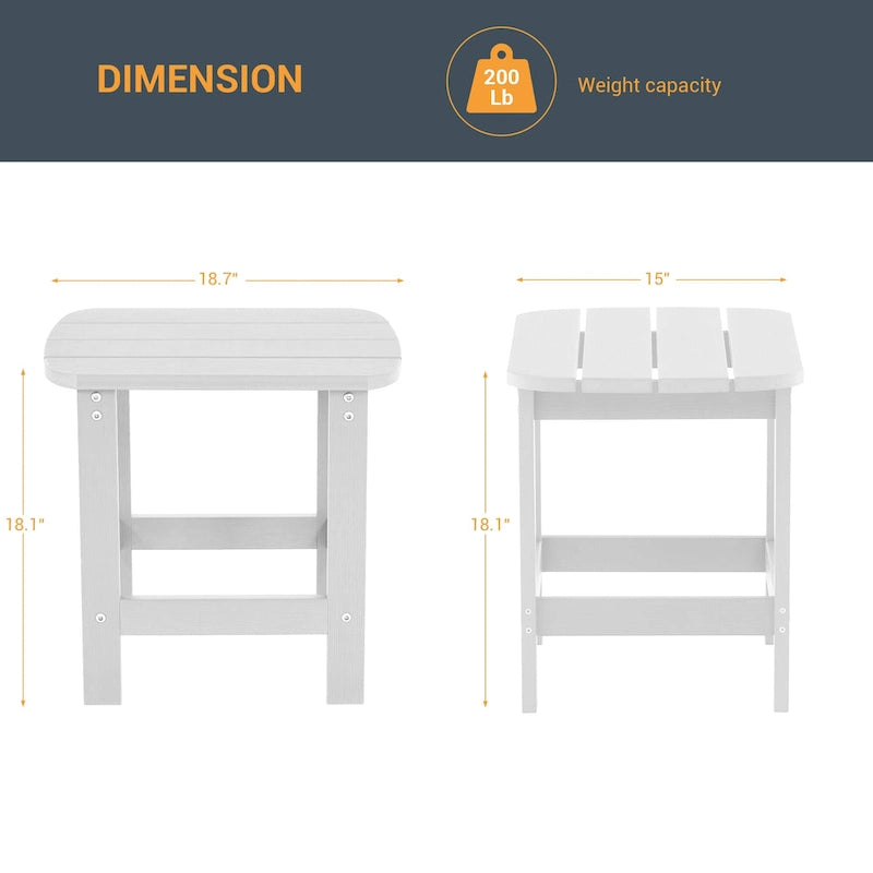 Table d'appoint d'extérieur LIVOOSUN en bois plastique pour terrasse, style Adirondack
