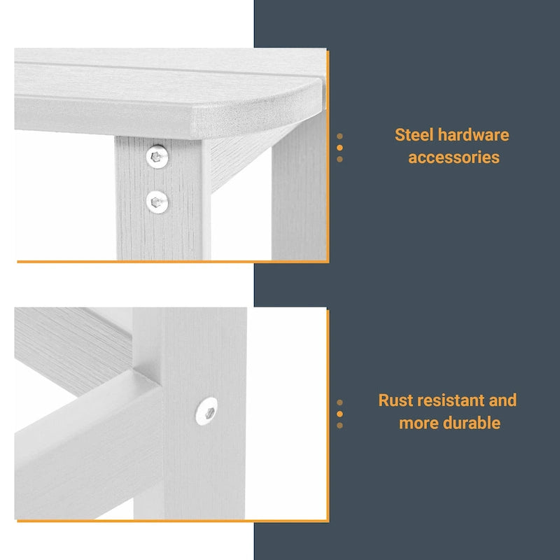 Table d'appoint d'extérieur LIVOOSUN en bois plastique pour terrasse, style Adirondack