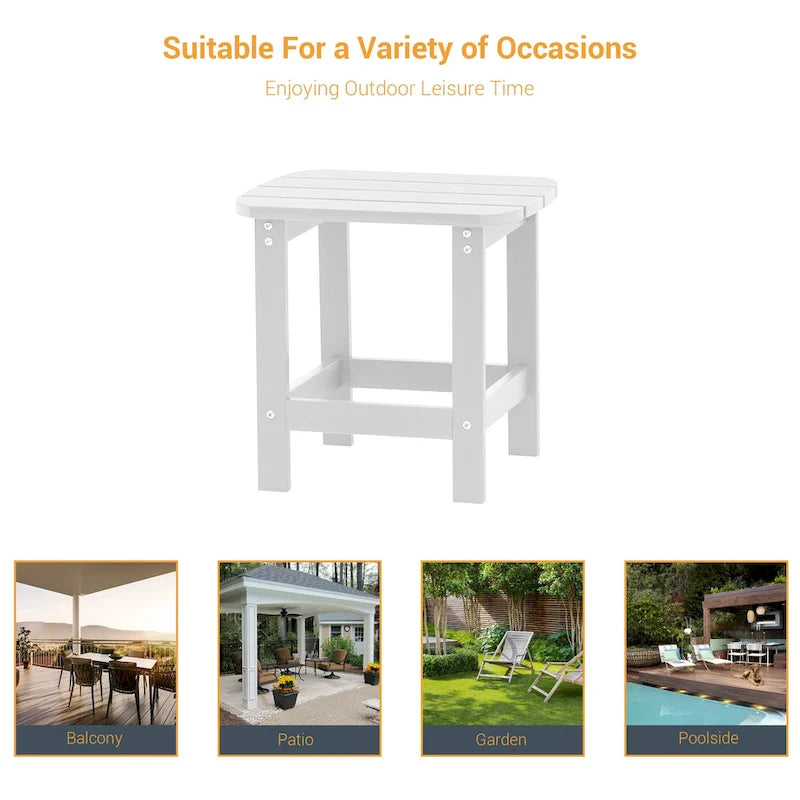 Table d'appoint d'extérieur LIVOOSUN en bois plastique pour terrasse, style Adirondack