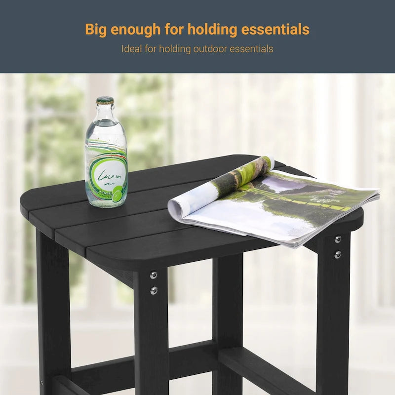 Table d'appoint d'extérieur LIVOOSUN en bois plastique pour terrasse, style Adirondack