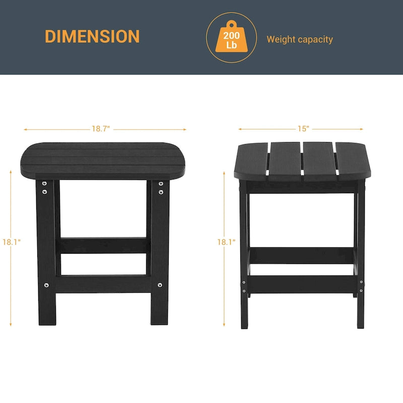Table d'appoint d'extérieur LIVOOSUN en bois plastique pour terrasse, style Adirondack