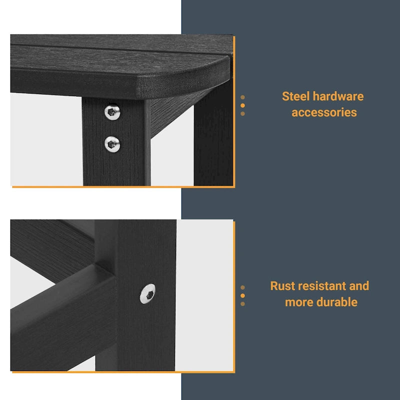 Table d'appoint d'extérieur LIVOOSUN en bois plastique pour terrasse, style Adirondack