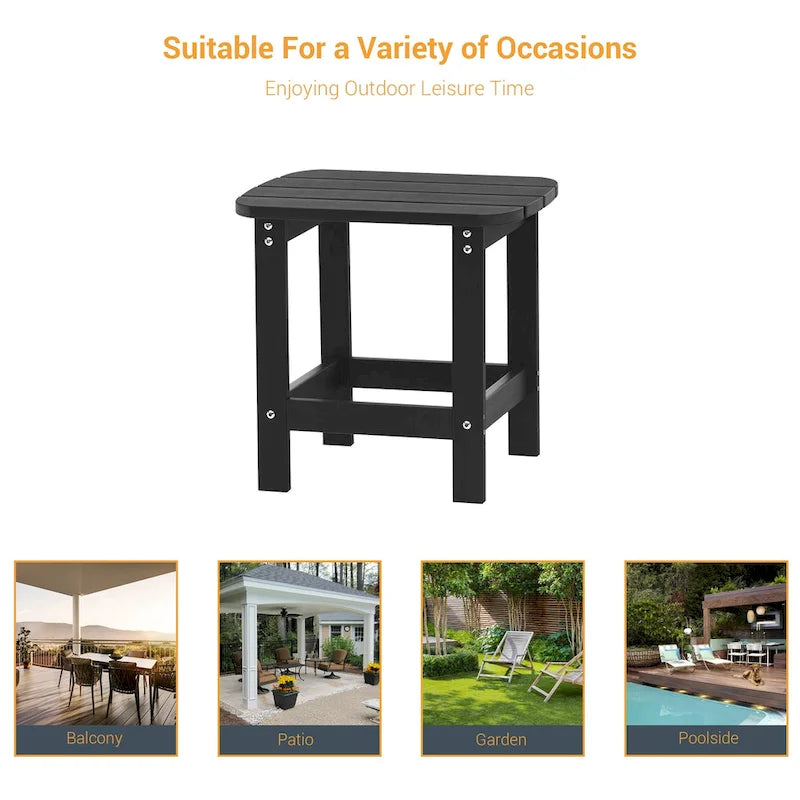 Table d'appoint d'extérieur LIVOOSUN en bois plastique pour terrasse, style Adirondack