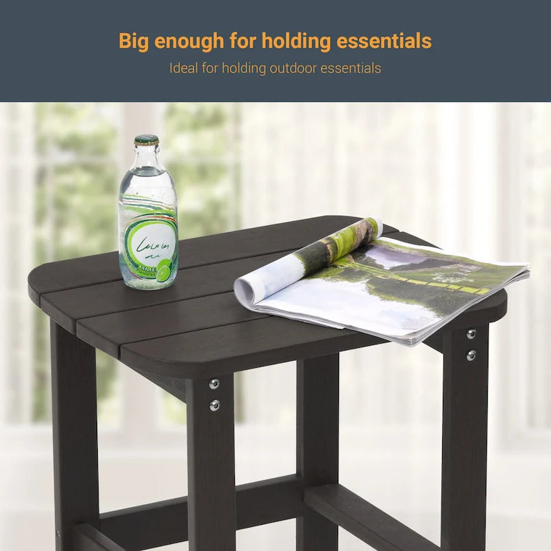 Table d'appoint d'extérieur LIVOOSUN en bois plastique pour terrasse, style Adirondack