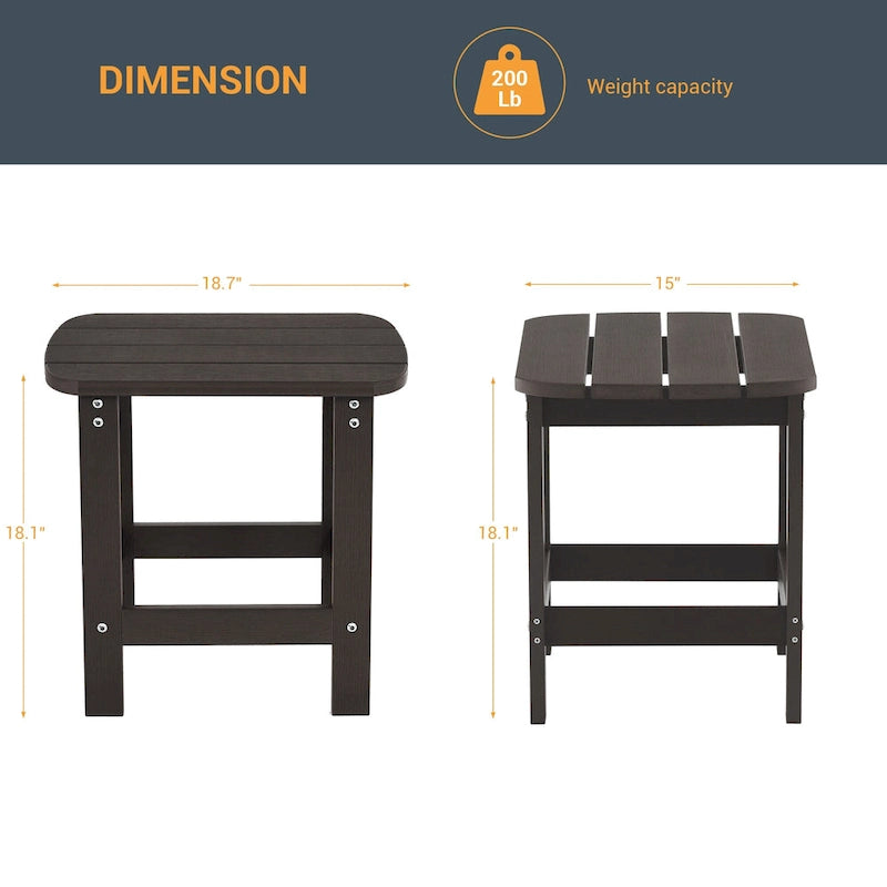 Table d'appoint d'extérieur LIVOOSUN en bois plastique pour terrasse, style Adirondack