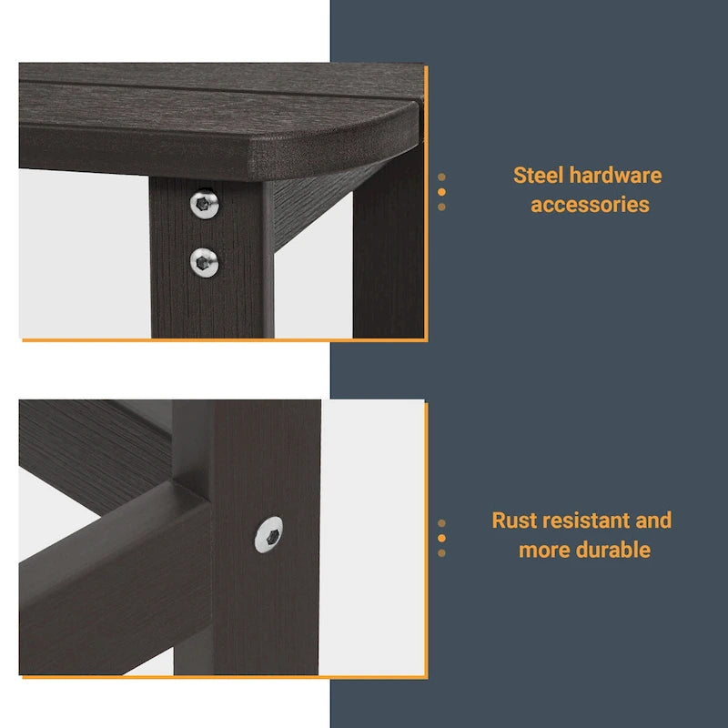Table d'appoint d'extérieur LIVOOSUN en bois plastique pour terrasse, style Adirondack