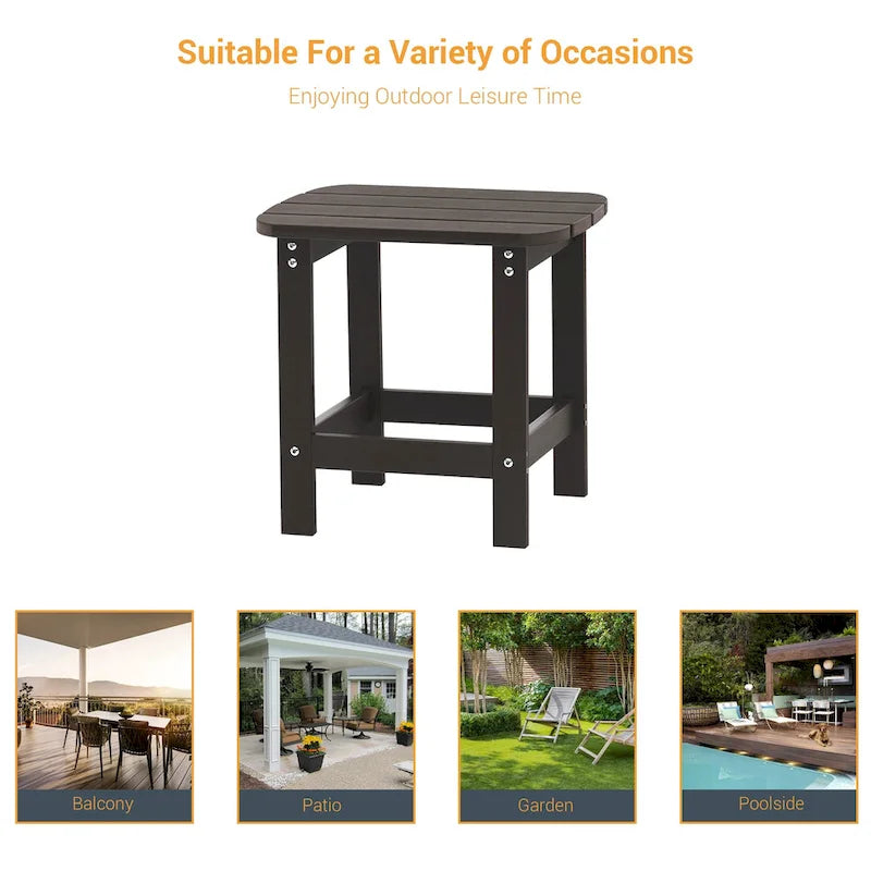 Table d'appoint d'extérieur LIVOOSUN en bois plastique pour terrasse, style Adirondack