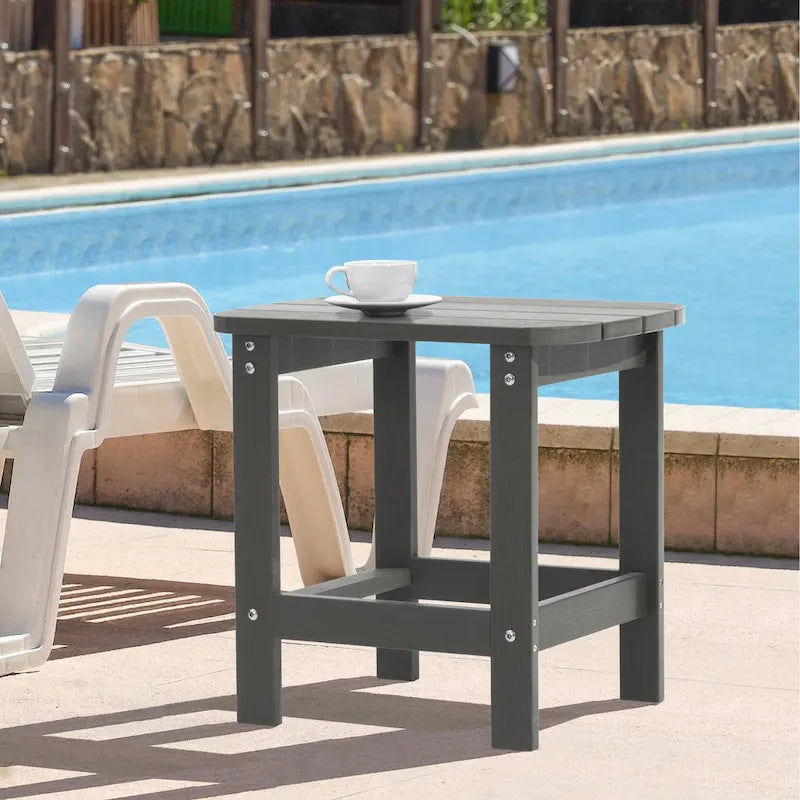 Table d'appoint d'extérieur LIVOOSUN en bois plastique pour terrasse, style Adirondack