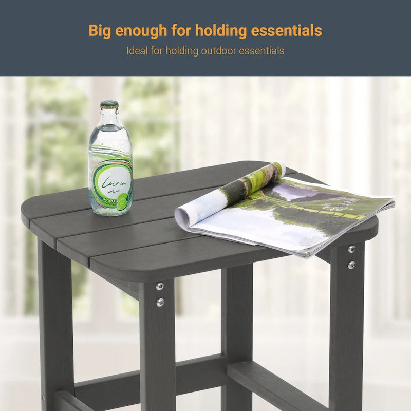 Table d'appoint d'extérieur LIVOOSUN en bois plastique pour terrasse, style Adirondack
