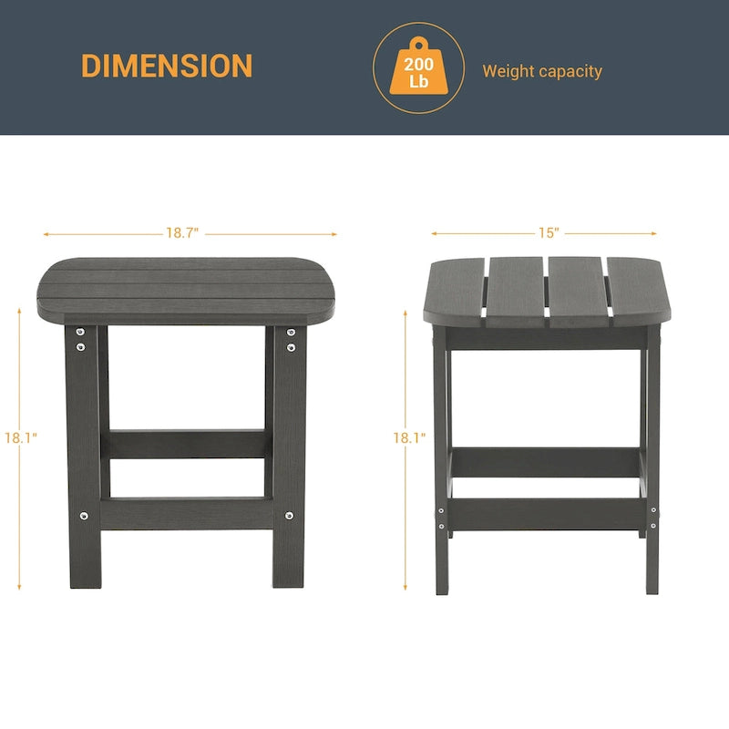 Table d'appoint d'extérieur LIVOOSUN en bois plastique pour terrasse, style Adirondack