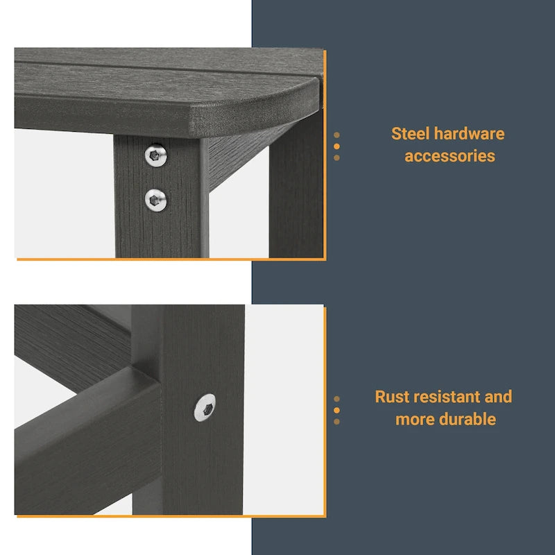 Table d'appoint d'extérieur LIVOOSUN en bois plastique pour terrasse, style Adirondack