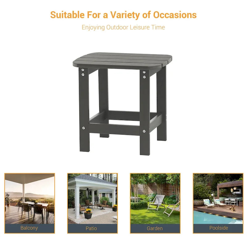 Table d'appoint d'extérieur LIVOOSUN en bois plastique pour terrasse, style Adirondack