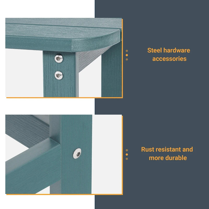 Table d'appoint d'extérieur LIVOOSUN en bois plastique pour terrasse, style Adirondack