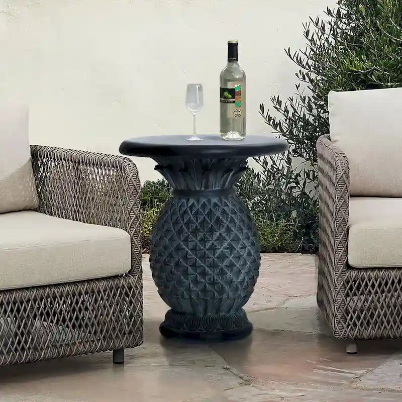 Table d'appoint d'extérieur Ananas en MgO gris