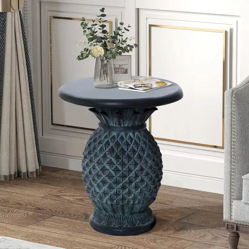 Table d'appoint d'extérieur Ananas en MgO gris