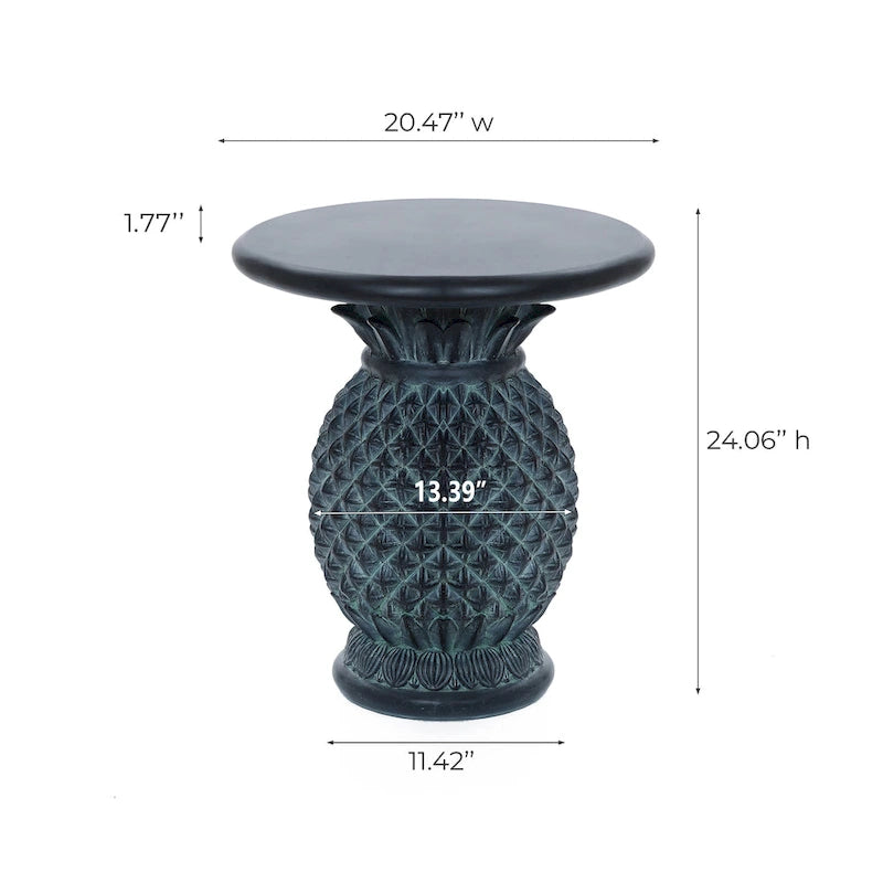 Table d'appoint d'extérieur Ananas en MgO gris