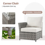 Ensemble de mobilier de jardin 13 pièces en osier XIZZI avec table brasero