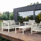 Patio 4-Piece Aluminum Conversation Set with Cushions