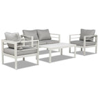Ensemble de conversation 4 pièces en aluminium pour patio avec coussins