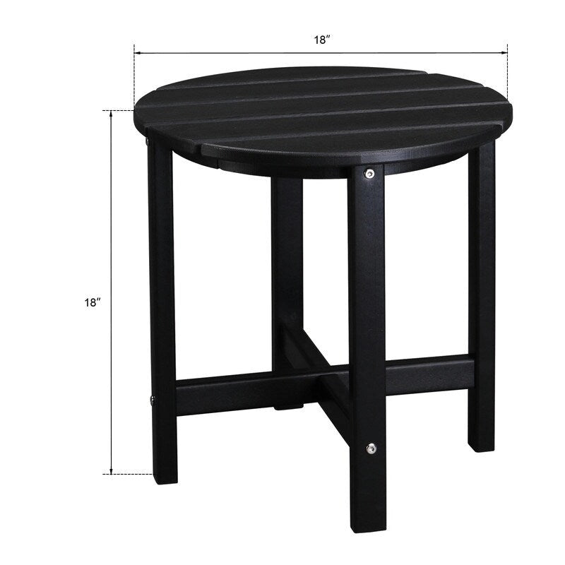 Table d'appoint ronde d'extérieur en polyéthylène haute densité 18