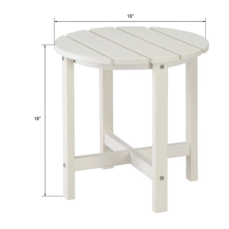 Table d'appoint ronde d'extérieur en polyéthylène haute densité 18