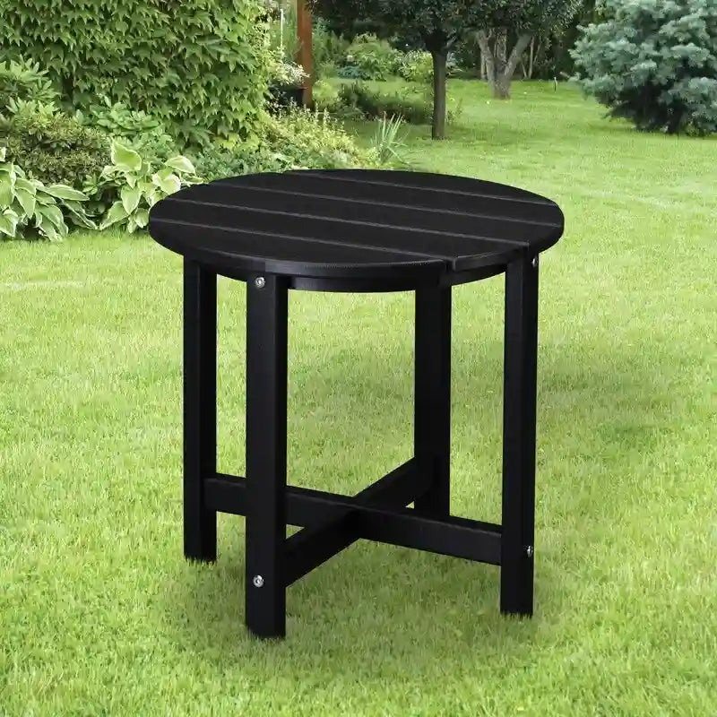 Table d'appoint ronde d'extérieur en polyéthylène haute densité 18