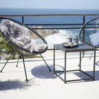 DreamPatio Jestin Table d'appoint carrée d'extérieur en granit véritable