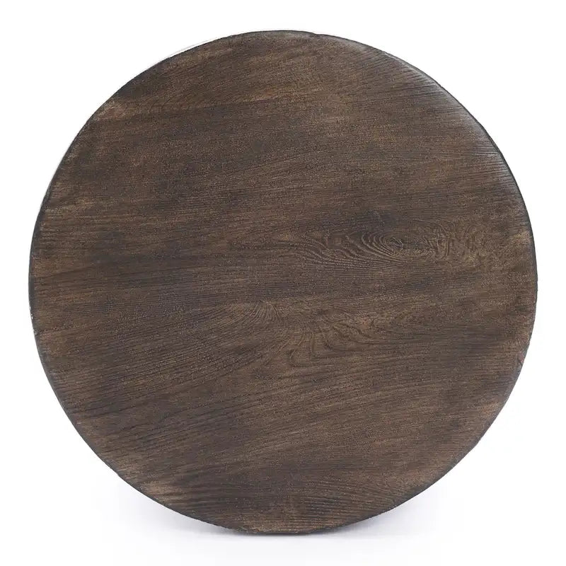 Table d'appoint ronde en MgO gris et marron, intérieur et extérieur