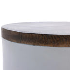 Table d'appoint ronde en MgO gris et marron, intérieur et extérieur