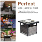 Table basse de patio en osier de 22 po de largeur avec trou pour parasol