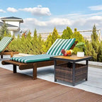 Table basse de patio en osier de 22 po de largeur avec trou pour parasol
