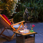 Table basse de patio en osier de 22 po de largeur avec trou pour parasol