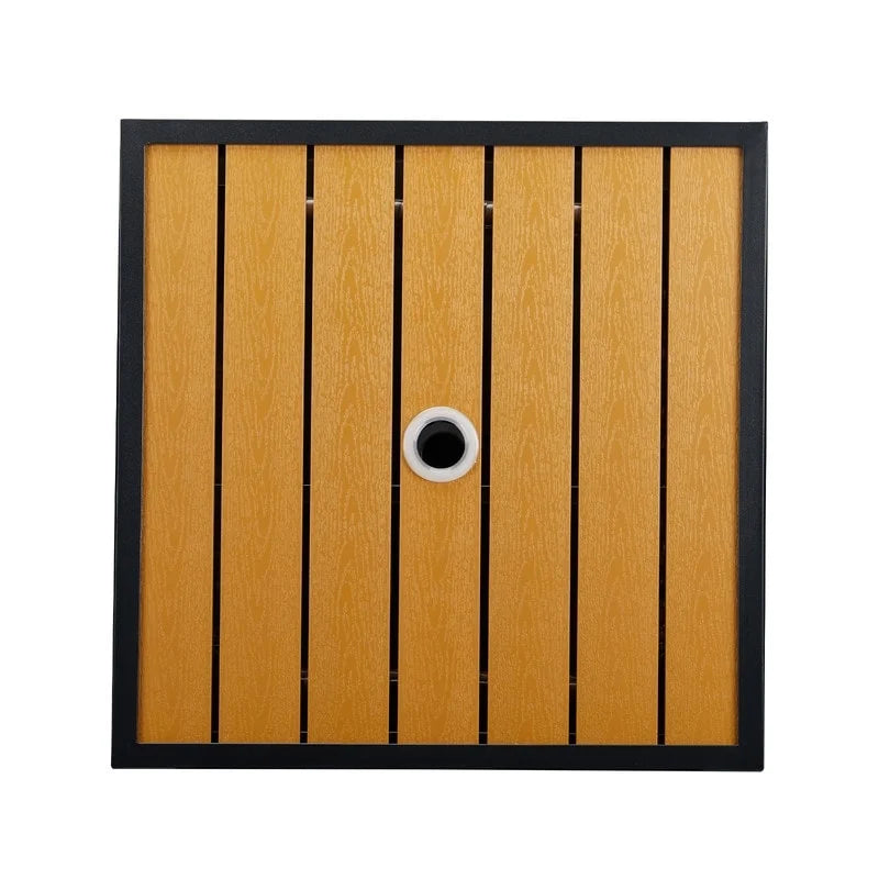 Table basse de patio en osier de 22 po de largeur avec trou pour parasol