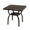 Table d'appoint d'extérieur en aluminium moulé, table de bout carrée d'extérieur antirouille
