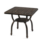 Table d'appoint d'extérieur en aluminium moulé, table de bout carrée d'extérieur antirouille